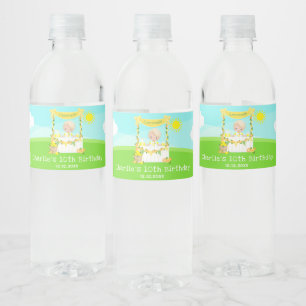 Rótulo De Garrafa De Vinho Banca de Limonada Aniversário Cabelo Loiro Menino