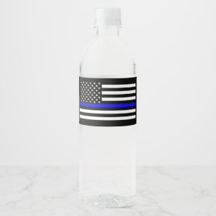 Rótulo De Garrafa De Vinho Bandeira dos EUA Thin Blue Line Memorial Simbólico