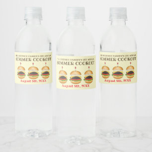 Rótulo De Garrafa De Vinho Barbecue Picnic Barbecue Cheeseburger Hamburger CH