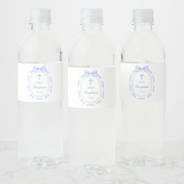 Rótulo De Garrafa De Vinho Batismo da fita do Arco azul