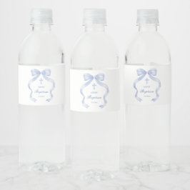 Rótulo De Garrafa De Vinho Batismo do Arco Azul Elegante