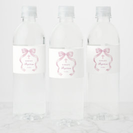 Rótulo De Garrafa De Vinho Batismo do Arco Rosa Elegante