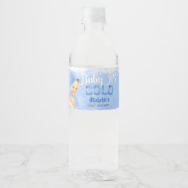 Rótulo De Garrafa De Vinho Bebê É Fria Floco de Neve Chuva Azul Menino