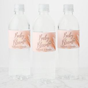 Rótulo De Garrafa De Vinho Bebê em Bloom   Pampas, cor-de-rosa pálido, de g