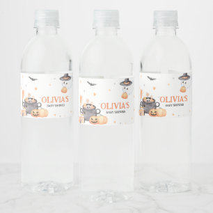 Rótulo De Garrafa De Vinho Bebê está criando Chá de fraldas de Dia das Bruxas