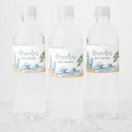 Rótulo De Garrafa De Vinho Bebê no Conselho Beach Chá de fraldas