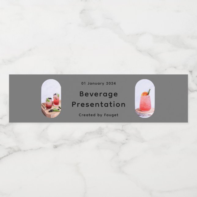 Rótulo De Garrafa De Vinho Bebida De Bebida Simples Com Estética De Creme Ver (Rótulo Único)