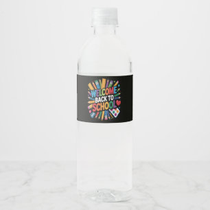 Rótulo De Garrafa De Vinho Bem-vindo de Volta à Escola