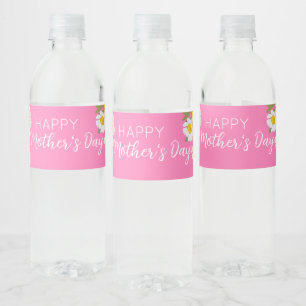 Rótulo De Garrafa De Vinho Blogues Florais de Dia de as mães Felizes