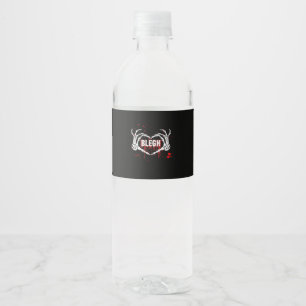 Rótulo De Garrafa De Vinho Bloody Bredown, Skeleton Heart Mãos Emo, Metalc
