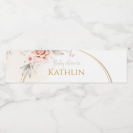 Rótulo De Garrafa De Vinho Blooming Baby Shower Invitation