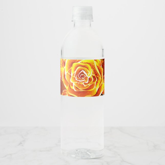 Rótulo De Garrafa De Vinho Blooming Fire Rosa (Frente)