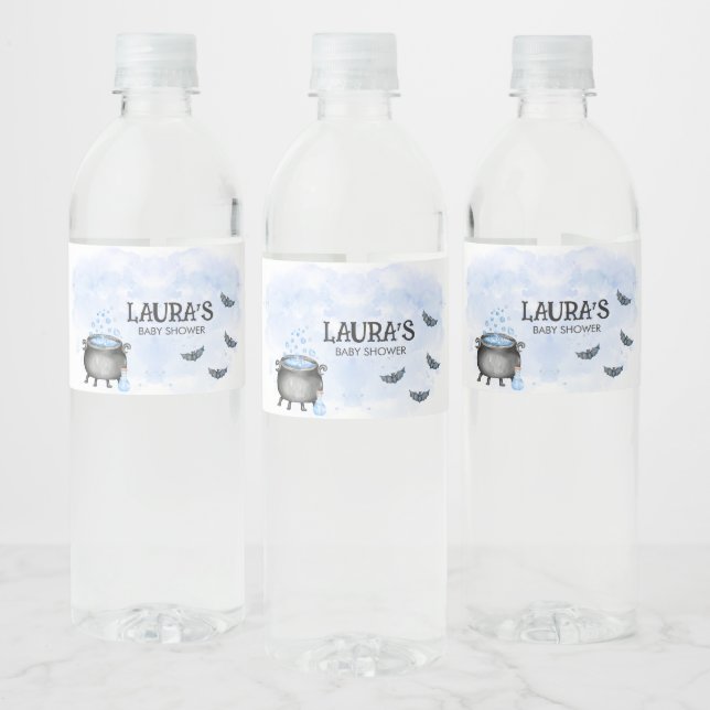 Rótulo De Garrafa De Vinho Blue Baby is Brewing Halloween Baby Shower (Garrafas)