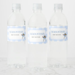 Rótulo De Garrafa De Vinho Blue Burger BBQ Baby Shower