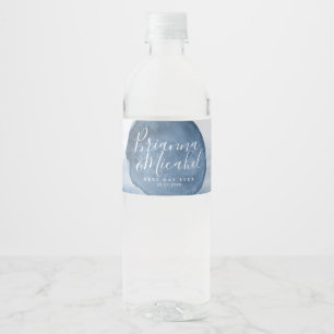Rótulo De Garrafa De Vinho Blue Lake Water Stain   Personalizado