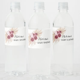 Rótulo De Garrafa De Vinho Boho Burgundy Grama do Pampas 