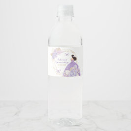 Rótulo De Garrafa De Vinho Boho Purple Butterfly Princesa Quinceañera