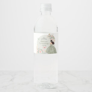 Rótulo De Garrafa De Vinho Boho Sage Green Blush Rosa Quinceañera