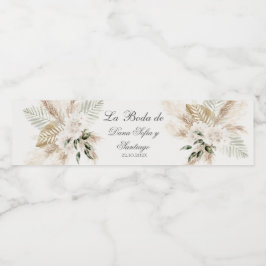 Rótulo De Garrafa De Vinho Boho Wedding Espanhol