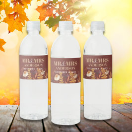 Rótulo De Garrafa De Vinho Boho Wildflower Terracotta Casamento outono de out