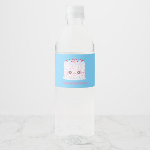Rótulo De Garrafa De Vinho Bolo de Aniversário do Glacé Branco