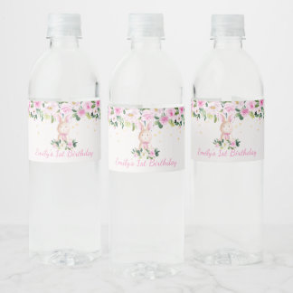 Rótulo De Garrafa De Vinho Bonitão Rosa Bonito e Coelho Dourado Bonito Bonito