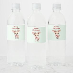 Rótulo De Garrafa De Vinho Bonito Cartoon de Veado de Bebê Ilustração Natal