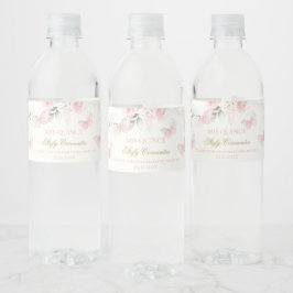 Rótulo De Garrafa De Vinho Borboleta Rosa Quinceañera