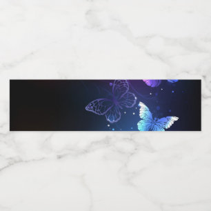 Rótulo De Garrafa De Vinho Borboletas noturnas brilhantes
