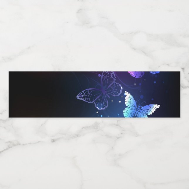 Rótulo De Garrafa De Vinho Borboletas noturnas brilhantes (Rótulo Único)