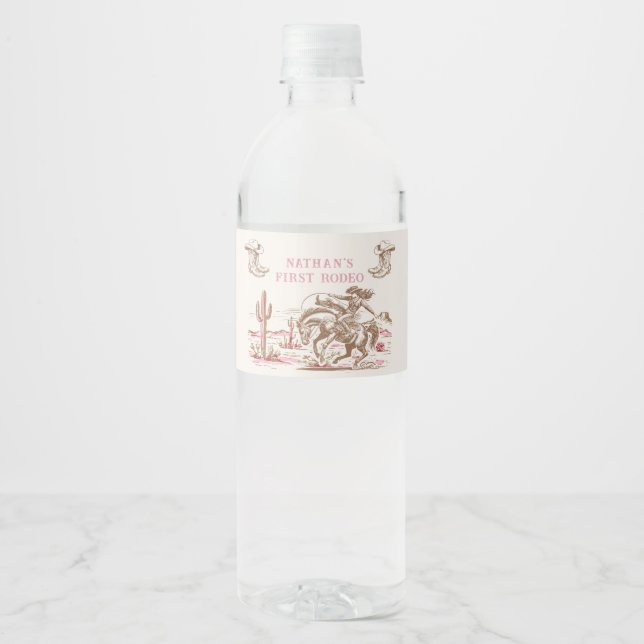 Rótulo De Garrafa De Vinho Botas Rodeio Aniversário Deserto Ocidental (Frente)