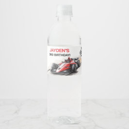Rótulo De Garrafa De Vinho Boys Racing Car Birthday Water Bottle Label
