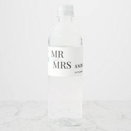 Rótulo De Garrafa De Vinho buquê de flores em aquarela azul empoeirado rústic