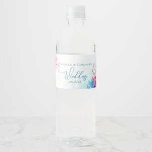 Rótulo De Garrafa De Vinho Cadeado de recife de coral marinho