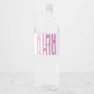 Rótulo De Garrafa De Vinho Caderno floral personalizado com aguarela de lavan