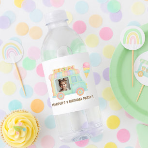Rótulo De Garrafa De Vinho Caminhão de Sorvete Personalizado de Aniversário