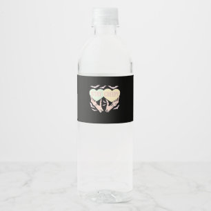 Rótulo De Garrafa De Vinho Cansado - Mão De Esqueleto Segurando Corações Doce