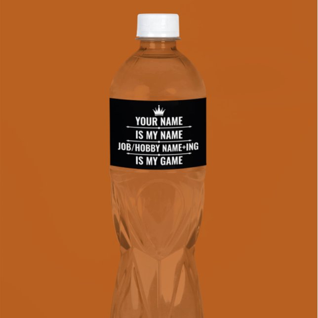 Rótulo De Garrafa De Vinho Cargo Engraçado Personalizado e Nome do Hobby (Criador carregado)