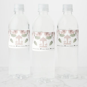 Rótulo De Garrafa De Vinho Carrossel Floral Soft, Personalizado
