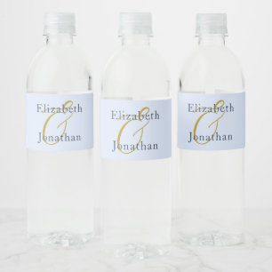 Rótulo De Garrafa De Vinho Casamento Azul Opulente