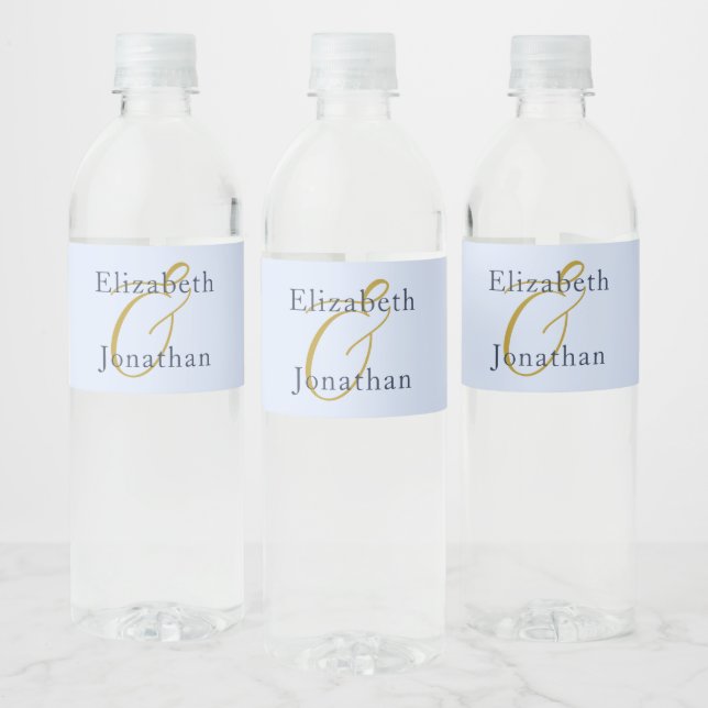 Rótulo De Garrafa De Vinho Casamento Azul Opulente (Garrafas)