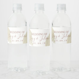 Rótulo De Garrafa De Vinho Casamento Boêmia de Beige Grass