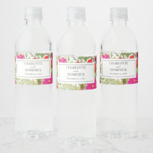 Rótulo De Garrafa De Vinho Casamento com flores silvestres do Jardim Floral d
