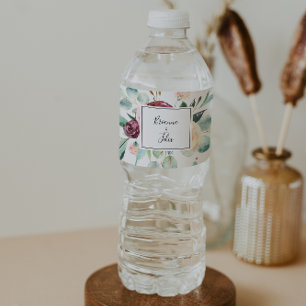 Rótulo De Garrafa De Vinho Casamento Contemporâneo Eucalyptus Floral