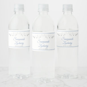 Rótulo De Garrafa De Vinho Casamento da fronteira com a Cinza e a maré azul