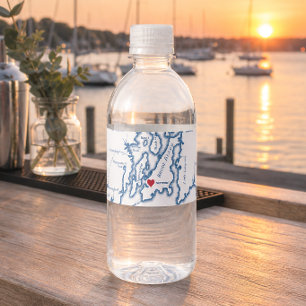 Rótulo De Garrafa De Vinho Casamento de Destino da Ilha Newport Rhode