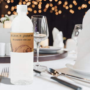 Rótulo De Garrafa De Vinho Casamento de Elegância Vitoriano Steampunk