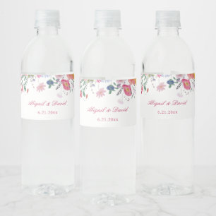 Rótulo De Garrafa De Vinho Casamento de Flores Silvestres Frescas