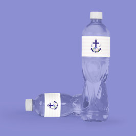 Rótulo De Garrafa De Vinho Casamento de Listras Florais Náuticas