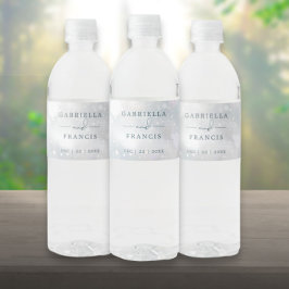 Rótulo De Garrafa De Vinho Casamento de Neve no Inverno Encantado